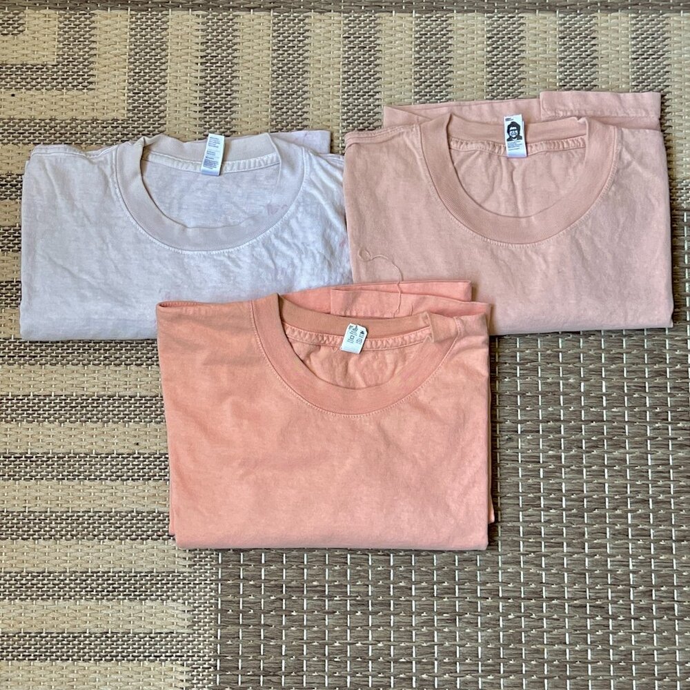 Los Angeles Apparel shades of pink and orange boxy tees 3 pack🔥